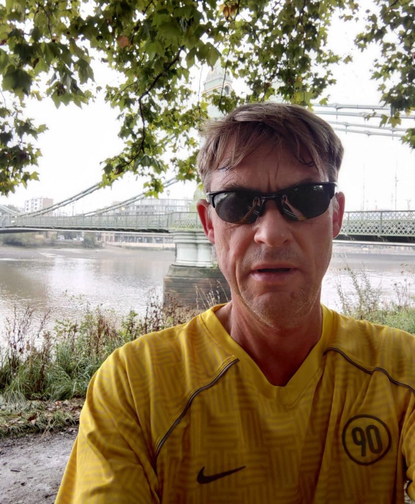 Stuart Parfitt in yellow running shirt